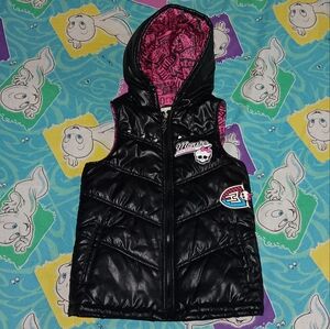 New 2013 Monster High Vintage Puffer Hoodie Vest Jacket